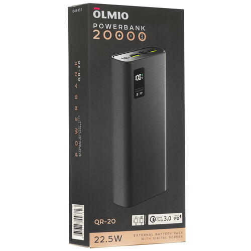 Купить Портативный аккумулятор Olmio QR-20 серый  5098854. Характеристики, отзывы и цены в Донецке