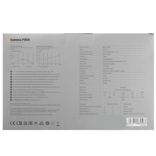 Купить Блок питания Ocypus Gamma P850 [Gamma-P850-W1HDBK024X-E] черный  5617863. Характеристики, отзывы и цены в Донецке