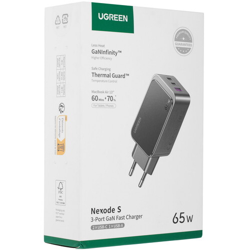 Купить Сетевое зарядное устройство Ugreen X553 серый  5454122. Характеристики, отзывы и цены в Донецке