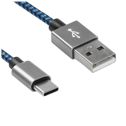 Купить Кабель круглый Perfeo USB Type-C - USB 2.0 Type-A синий 1 м  9173131. Характеристики, отзывы и цены в Донецке