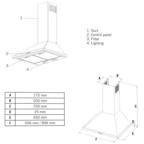 Купить Вытяжка каминная Simfer 8563SM черный/черный  1014764. Характеристики, отзывы и цены в Донецке