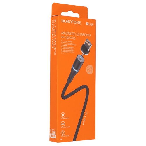 Купить Кабель круглый Borofone Lightning 8-pin - USB 2.0 Type-A черный 1.2 м  9244404. Характеристики, отзывы и цены в Донецке