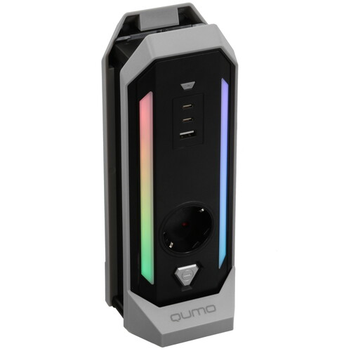 Купить Сетевой фильтр QUMO Power Tower RGB SFS-UF2 черный  9224389. Характеристики, отзывы и цены в Донецке