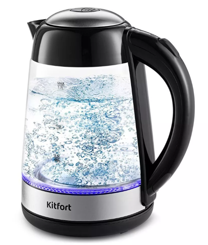 Купить Электрочайник Kitfort KT-6125 черный  5352735. Характеристики, отзывы и цены в Донецке