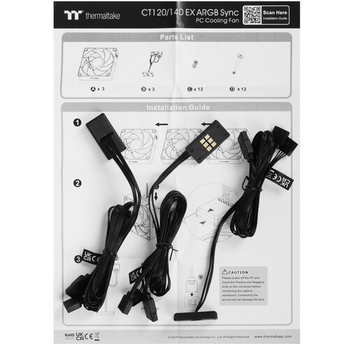 Купить Комплект вентиляторов Thermaltake CT140 EX ARGB Sync  5454898. Характеристики, отзывы и цены в Донецке