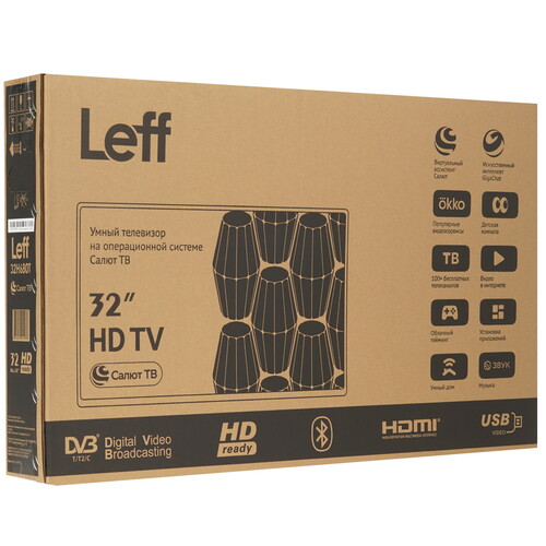 Купить 31.5" (80 см) Телевизор Leff 32H680T черный  9229057. Характеристики, отзывы и цены в Донецке