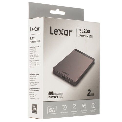 Купить 2000 ГБ Внешний SSD Lexar SL200 2Tb  9150799. Характеристики, отзывы и цены в Донецке