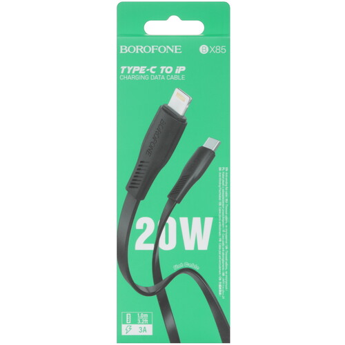 Купить Кабель плоский Borofone Lightning 8-pin - USB Type-C черный 1 м  9237989. Характеристики, отзывы и цены в Донецке