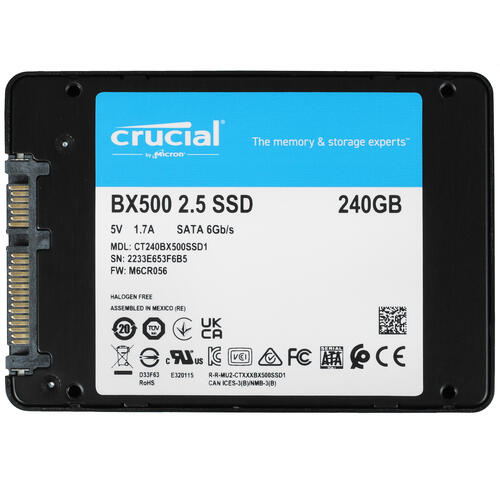 Купить 240 ГБ 2.5" SATA накопитель Crucial BX500 [CT240BX500SSD1]  5072584. Характеристики, отзывы и цены в Донецке
