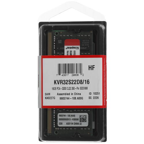 Купить Оперативная память SODIMM Kingston ValueRAM [KVR32S22D8/16] 16 ГБ  5053731. Характеристики, отзывы и цены в Донецке