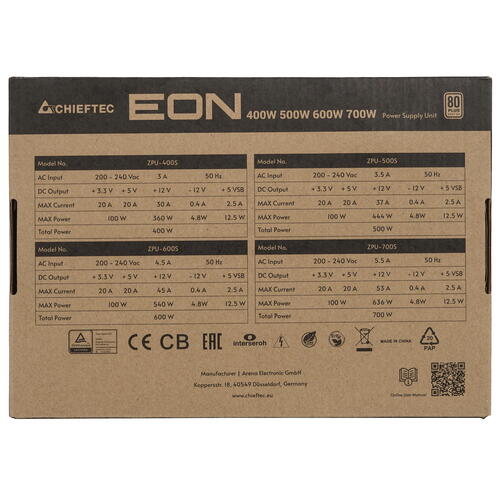 Купить Блок питания Chieftec EON 700W  5449767. Характеристики, отзывы и цены в Донецке