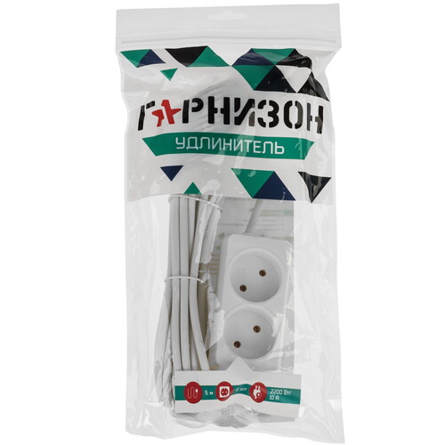 Купить Удлинитель Гарнизон EL-NL2-W-5 белый  9154760. Характеристики, отзывы и цены в Донецке