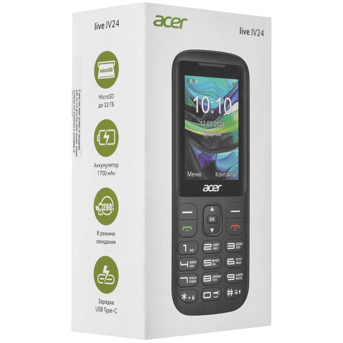 Купить Сотовый телефон Acer JIVE JV24 черный  5457735. Характеристики, отзывы и цены в Донецке
