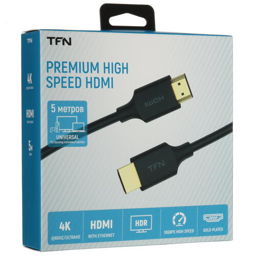 Купить Кабель  TFN HDMI - HDMI, 5 м  5465816. Характеристики, отзывы и цены в Донецке