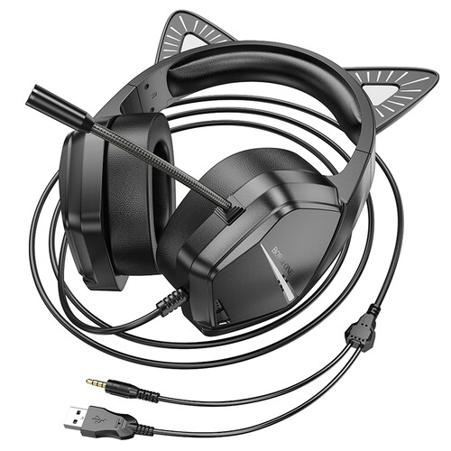 Купить Проводные наушники Borofone BO106 Phantom Cat черный  9134492. Характеристики, отзывы и цены в Донецке