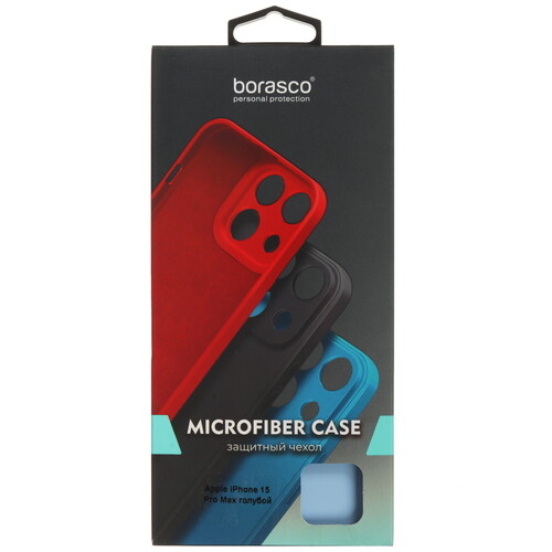 Купить Накладка  BoraSCO Microfiber Case для Apple iPhone 15 Pro Max голубой  5498894. Характеристики, отзывы и цены в Донецке
