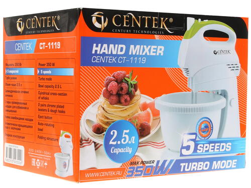 Купить Миксер Centek CT-1119 белый  1114131. Характеристики, отзывы и цены в Донецке