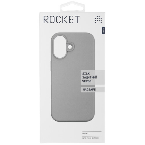 Купить Накладка  Rocket Silk для Apple iPhone 17 серый  5639048. Характеристики, отзывы и цены в Донецке