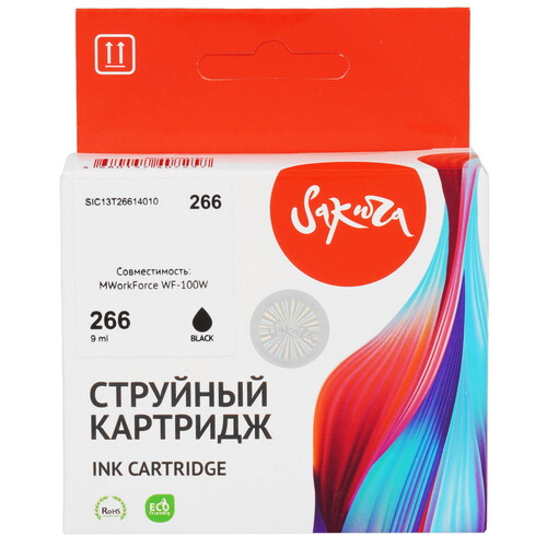 Купить Картридж Sakura C13T26614010 (266 Black) черный  9159293. Характеристики, отзывы и цены в Донецке