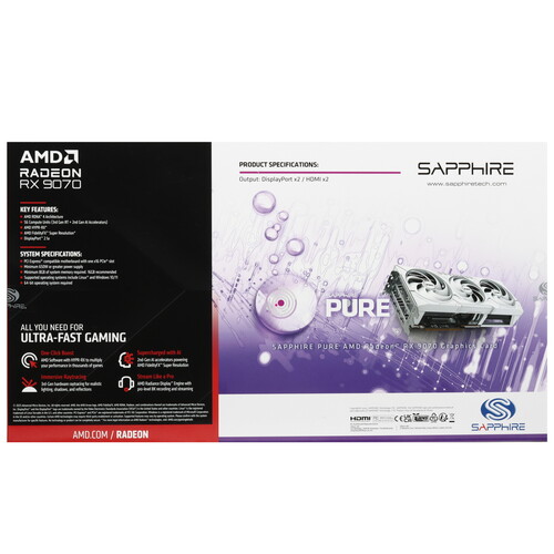 Купить Видеокарта Sapphire AMD Radeon RX 9070 PURE GAMING OC  5633197. Характеристики, отзывы и цены в Донецке