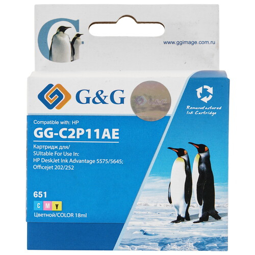 Купить Картридж G&G GG-C2P11AE 651 многоцветный  9020586. Характеристики, отзывы и цены в Донецке