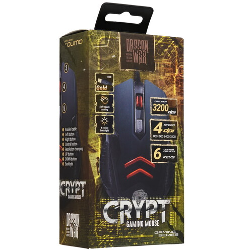 Купить Мышь проводная QUMO Crypt M57  черный  1349864. Характеристики, отзывы и цены в Донецке