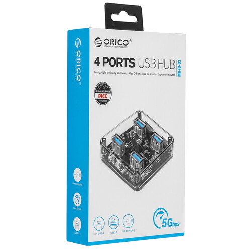 Купить USB-разветвитель ORICO MH4U-U3-10-CR-BP  5471144. Характеристики, отзывы и цены в Донецке