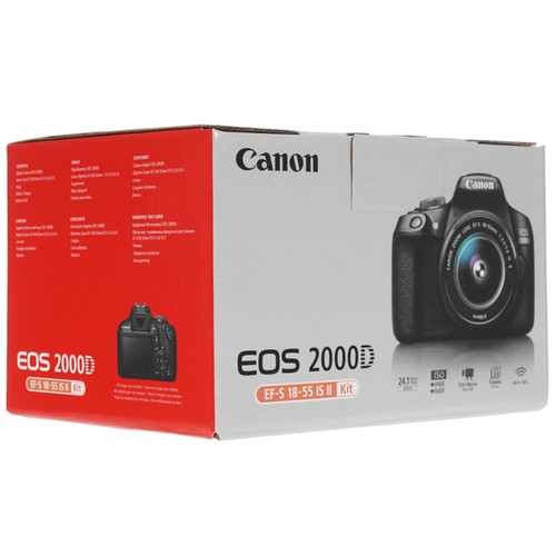 Купить Зеркальный фотоаппарат Canon EOS 2000D Kit 18-55mm IS II черный  5068850. Характеристики, отзывы и цены в Донецке