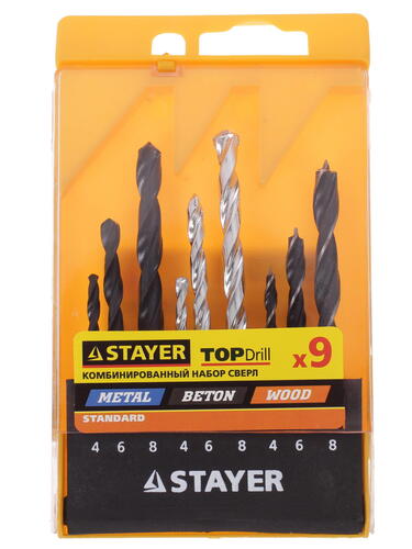 Купить Набор сверл STAYER  "STANDARD" 29720-H9  1019487. Характеристики, отзывы и цены в Донецке