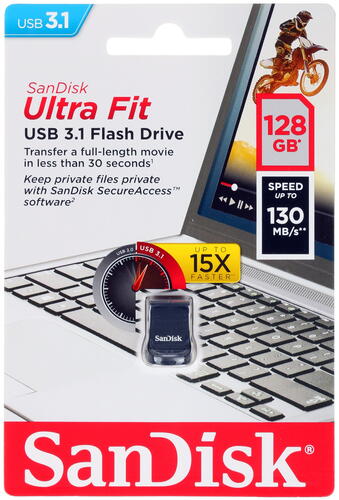 Купить Память USB Flash 128 ГБ SanDisk Ultra Fit [SDCZ430-128G-G46]  1236138. Характеристики, отзывы и цены в Донецке