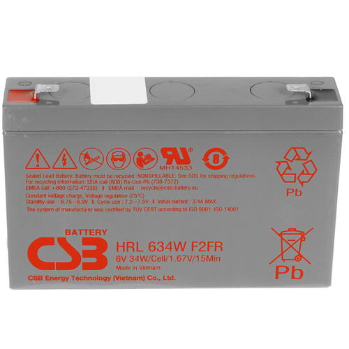 Купить Аккумуляторная батарея для ИБП CSB HRL 634W F2 FR  9085878. Характеристики, отзывы и цены в Донецке