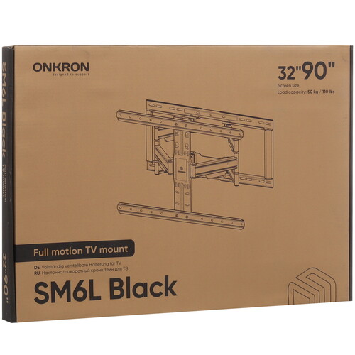 Купить Кронштейн для ТВ ONKRON SM6L-B черный  5470600. Характеристики, отзывы и цены в Донецке