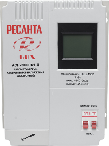 Купить Стабилизатор напряжения Ресанта АСН-3000Н/1-Ц Lux  7901346. Характеристики, отзывы и цены в Донецке