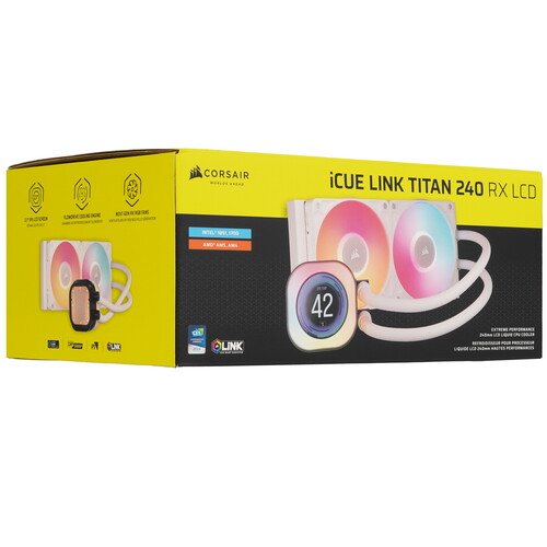 Купить Система охлаждения Corsair iCUE LINK TITAN 240 RX LCD  белая  9269910. Характеристики, отзывы и цены в Донецке
