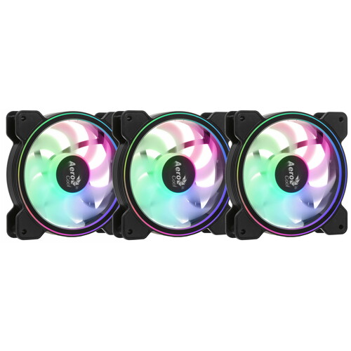 Купить Комплект вентиляторов Aerocool Saturn 12F ARGB Pro 3 pcs + HUB  черный  1626153. Характеристики, отзывы и цены в Донецке