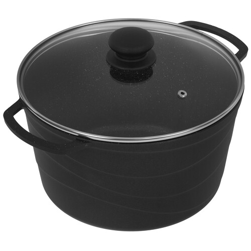 Купить Кастрюля НМП Литая Каменная 186650 5 л 24 см черный  9149670. Характеристики, отзывы и цены в Донецке
