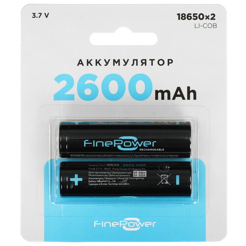 Купить Аккумулятор FinePower 18650 2600 мА*ч  5410551. Характеристики, отзывы и цены в Донецке