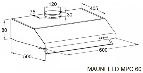 Купить Вытяжка подвесная MAUNFELD MPC 60 черный/прозрачный  9246529. Характеристики, отзывы и цены в Донецке