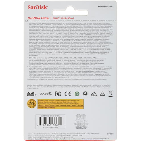 Купить Карта памяти SanDisk Ultra SDHC 16 ГБ [SDSDUNC-016G-GN6IN]  1342279. Характеристики, отзывы и цены в Донецке