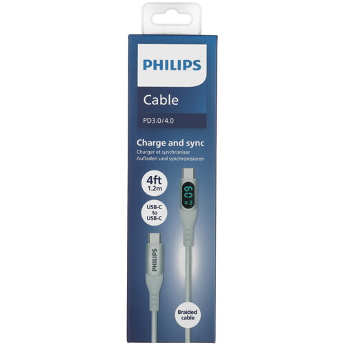 Купить Кабель круглый PHILIPS USB Type-C - USB Type-C белый 1.2 м  5492647. Характеристики, отзывы и цены в Донецке