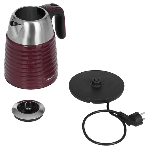 Купить Электрочайник Atlanta ATH-2445 бордовый  9191810. Характеристики, отзывы и цены в Донецке