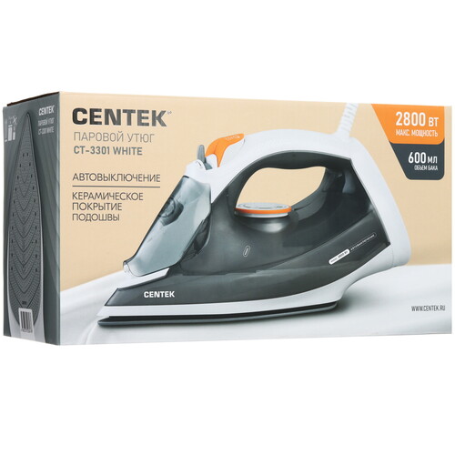 Купить Утюг Centek CT-3301 белый  9189266. Характеристики, отзывы и цены в Донецке