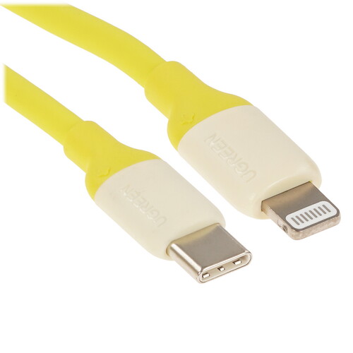 Купить Кабель круглый Ugreen Lightning 8-pin MFI - USB Type-C желтый 1 м  9983466. Характеристики, отзывы и цены в Донецке