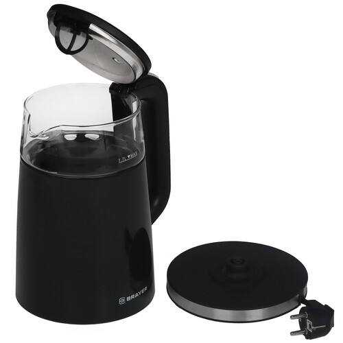 Купить Электрочайник BRAYER BR1037 черный  9987393. Характеристики, отзывы и цены в Донецке