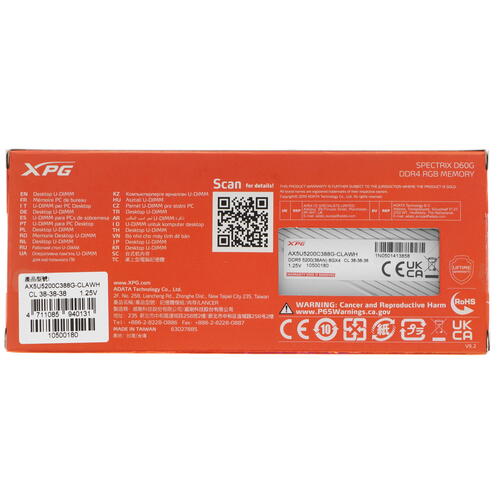 Купить Оперативная память ADATA XPG Lancer [AX5U5200C388G-CLAWH] 8 ГБ  5096478. Характеристики, отзывы и цены в Донецке