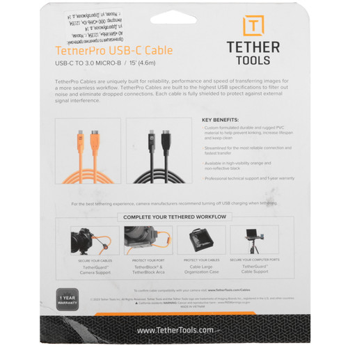 Купить Кабель Tether Tools micro USB-B - USB Type-C черный  5605749. Характеристики, отзывы и цены в Донецке