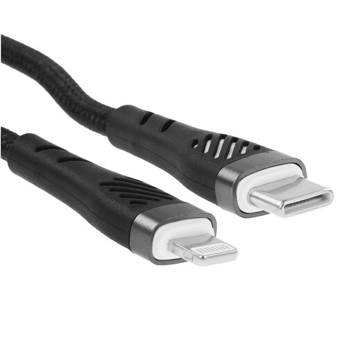 Купить Кабель круглый Perfeo Lightning 8-pin - USB Type-C черный 1 м  9173193. Характеристики, отзывы и цены в Донецке