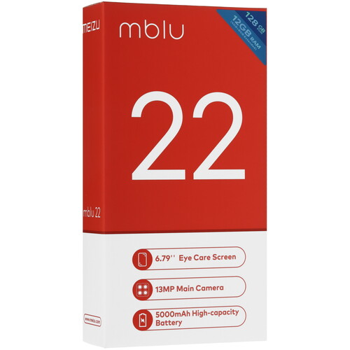 Купить 6.79" Смартфон Meizu Mblu 22 128 ГБ голубой  5631242. Характеристики, отзывы и цены в Донецке