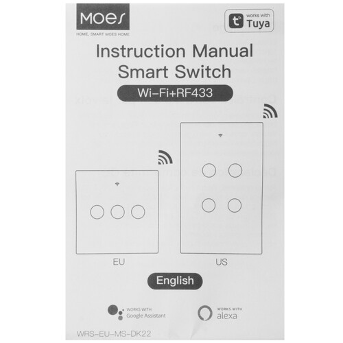 Купить Умный выключатель MOES WiFi RF433 Smart Touch Light Switch  5608719. Характеристики, отзывы и цены в Донецке