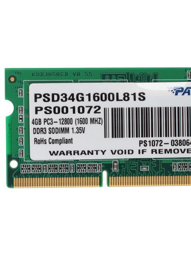 Купить Оперативная память SODIMM Patriot Signature [PSD34G1600L81S] 4 ГБ  1090293. Характеристики, отзывы и цены в Донецке